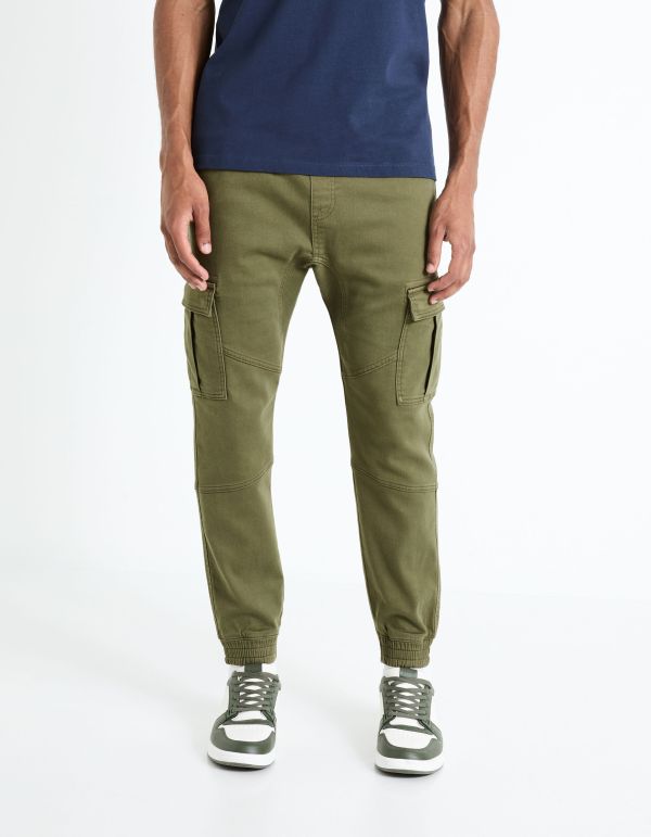 Pantalon cargo slim - kaki foncé