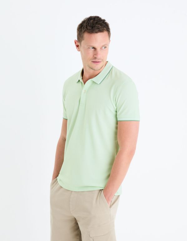 Polo piqué slim - menthe