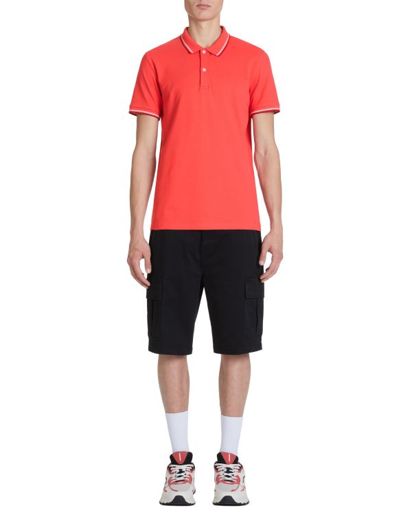 Polo piqué slim en coton stretch - rouge