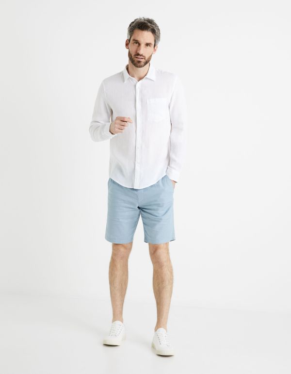 Chemise regular 100% lin - blanc