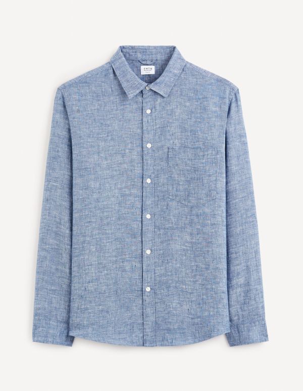 Chemise regular 100% lin - chambray