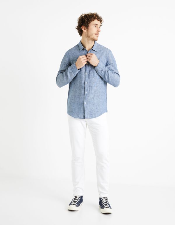 Chemise regular 100% lin - chambray