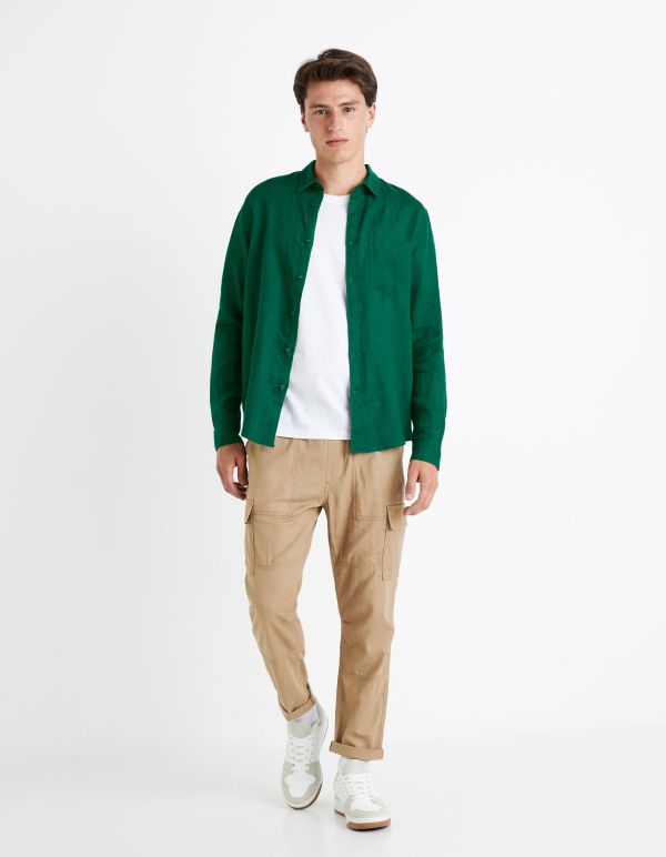 Chemise  regular 100% lin - vert