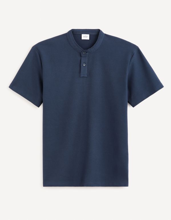 Polo col mao 100% coton - marine