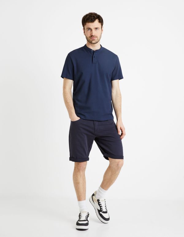 Polo col mao 100% coton - marine