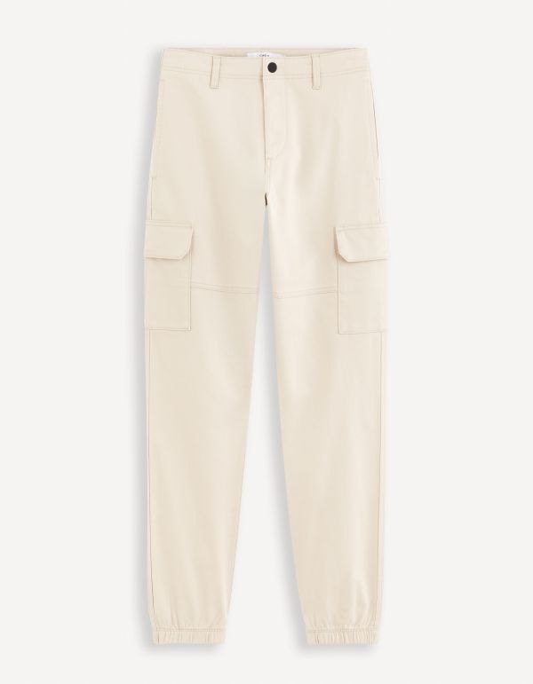 Pantalon slim cargo - beige