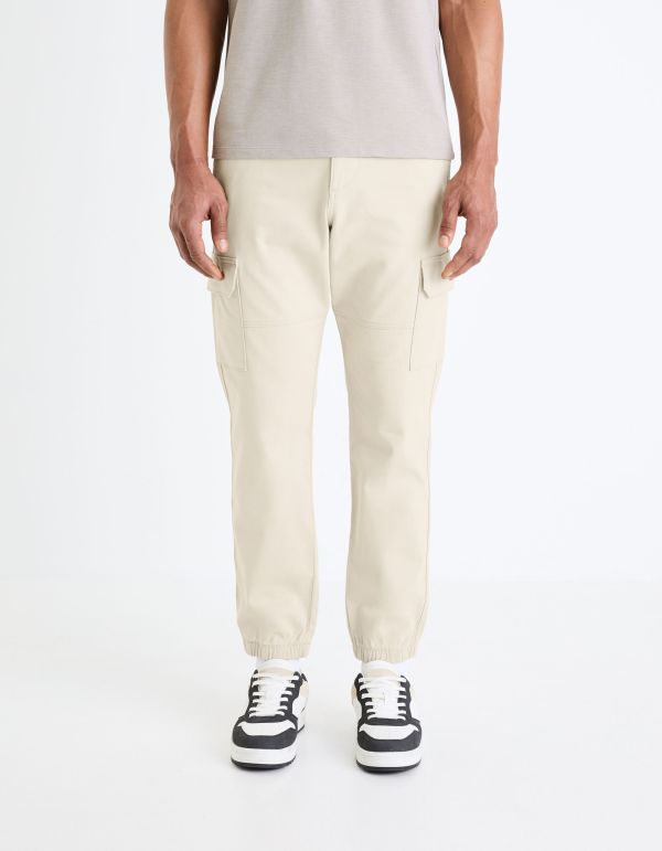 Pantalon slim cargo - beige