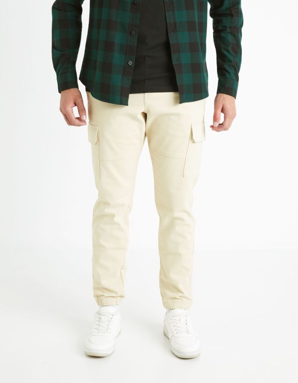 Pantalon slim cargo - sand
