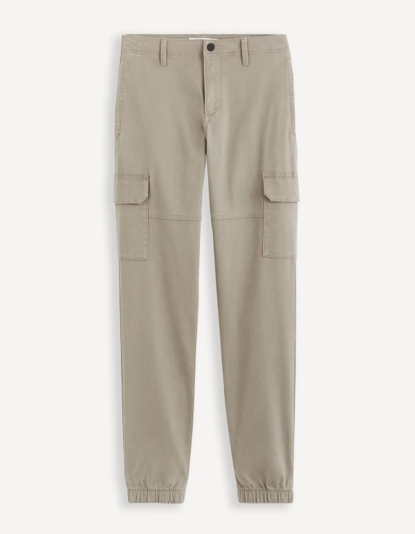 Pantalon slim cargo - taupe