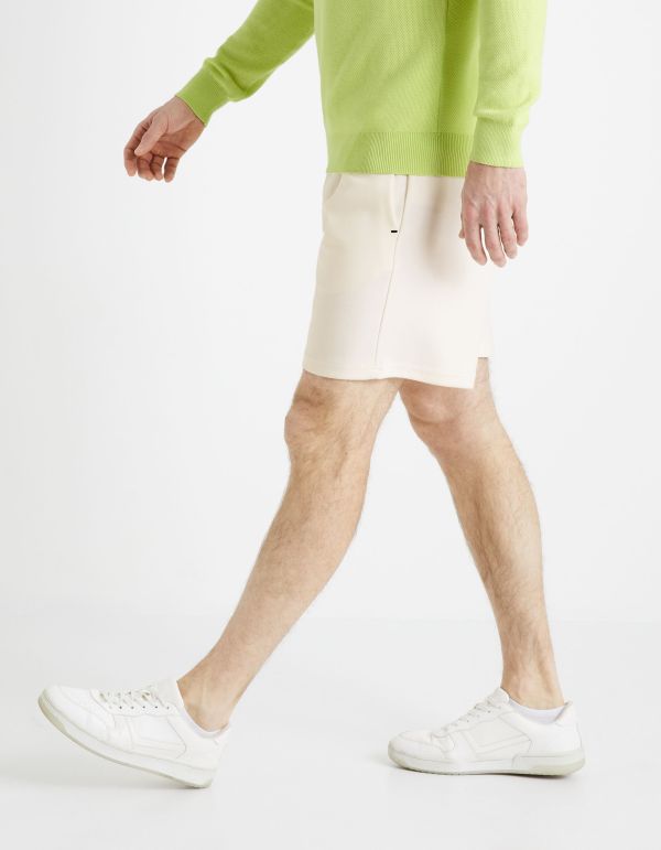 Bermuda avec ceinture à cordon - beige