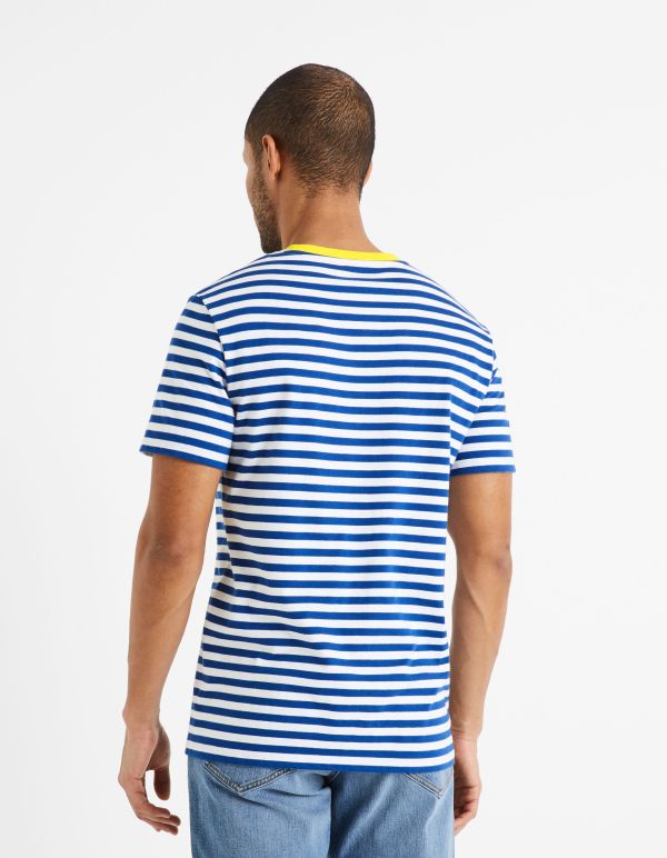 T-shirt col rond 100% coton - bleu