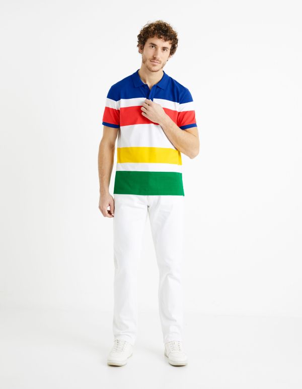 Polo 100% coton rayé - vert