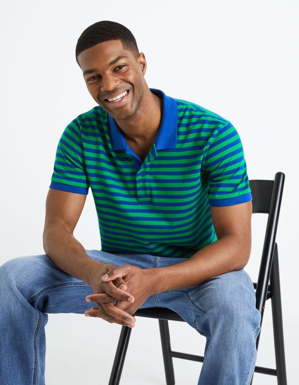 Polo piqué 100% coton - bleu