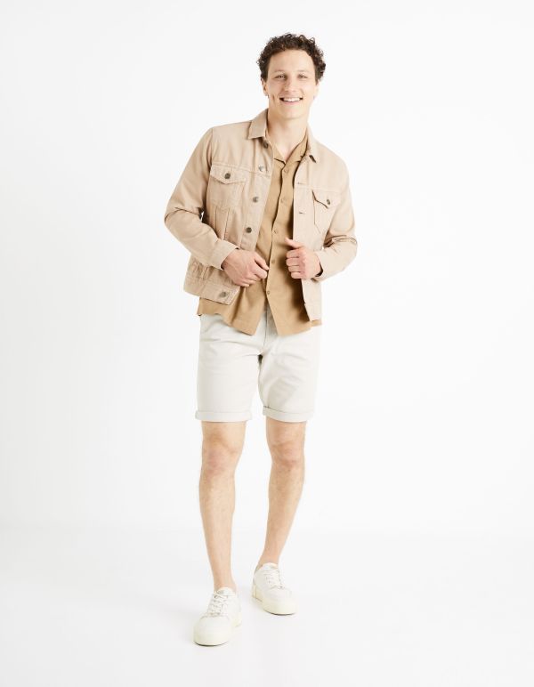 Chemise relax lin coton - marron