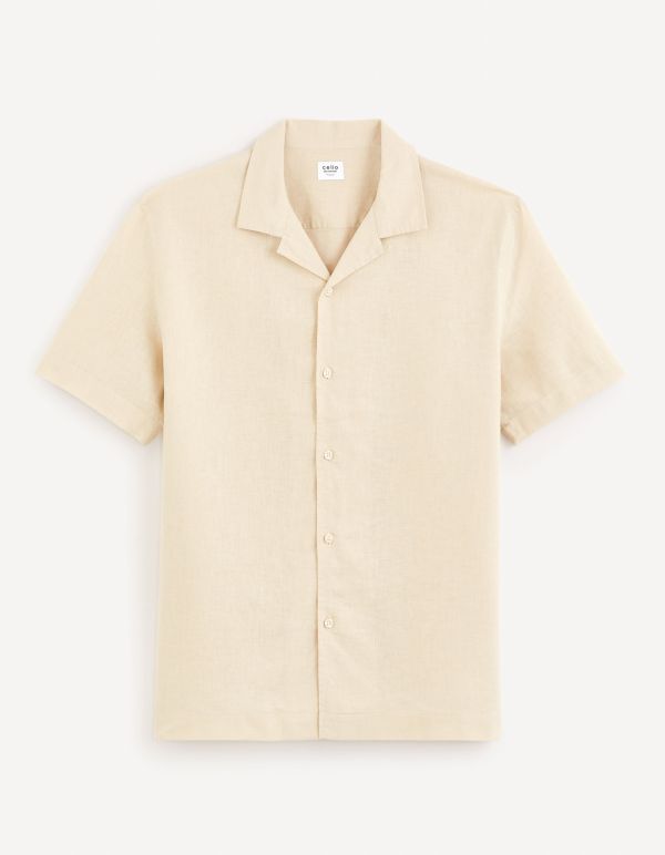 Chemise  relax lin coton - beige