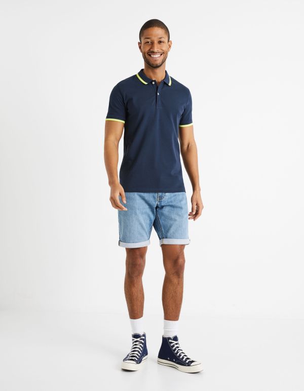 Short en jean ettet maille - bleached