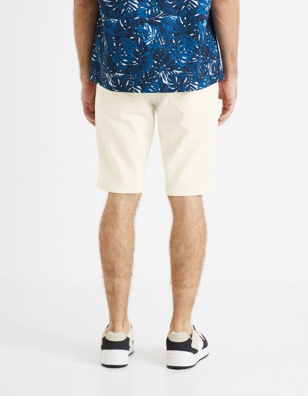 Short en jean ettet maille - écru