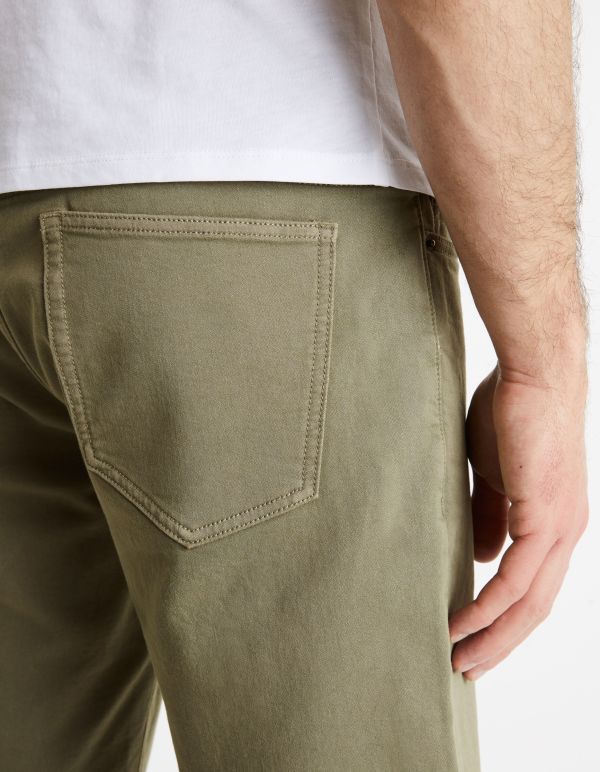 Short en jean ettet maille - kaki