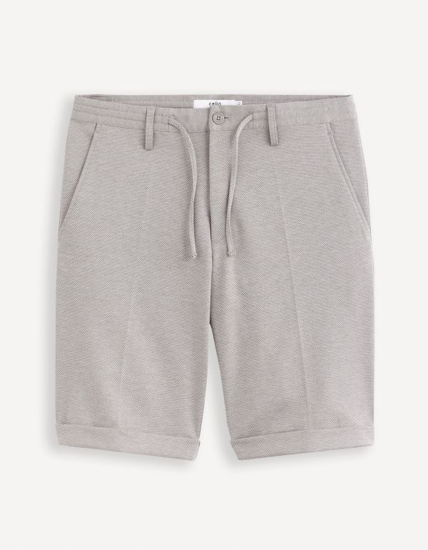 Bermuda en maille piquée - gris