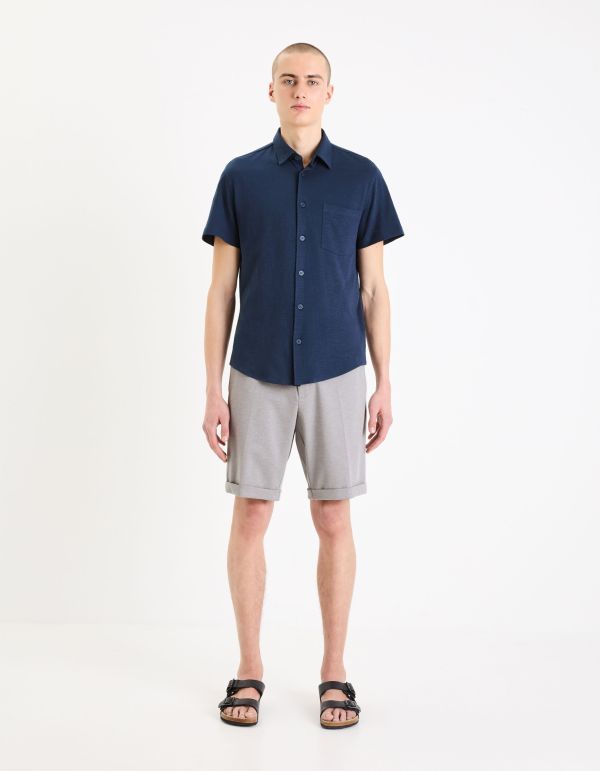 Bermuda en maille piquée - gris