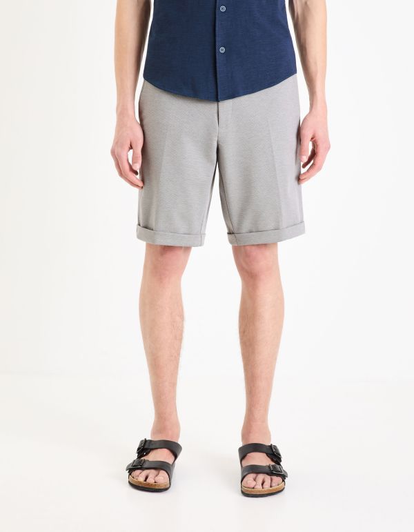 Bermuda en maille piquée - gris