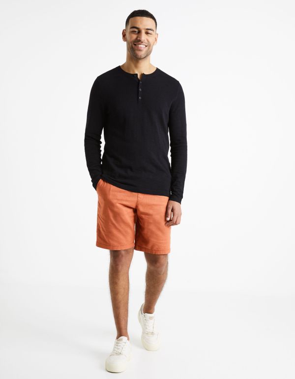 Bermuda en lin coton - caramel