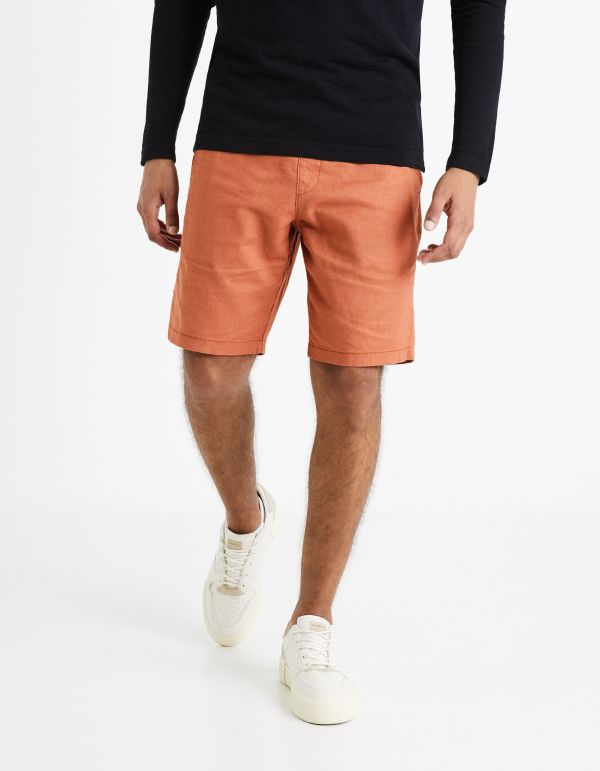 Bermuda en lin coton - caramel