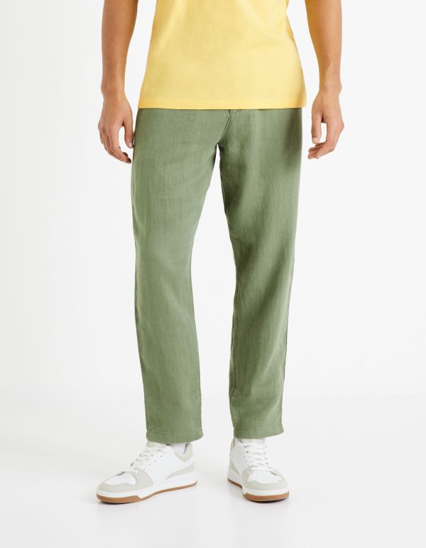 Pantalon 24h 100% lin - olive