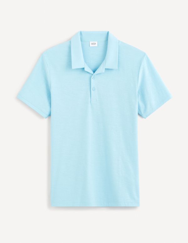 Polo jersey 100% coton - bleu ciel