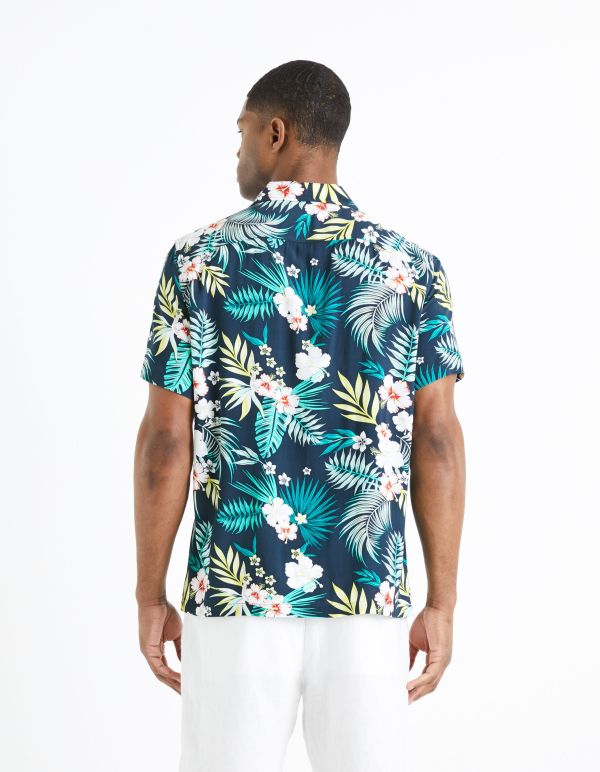 Chemise regular 100% viscose - marine