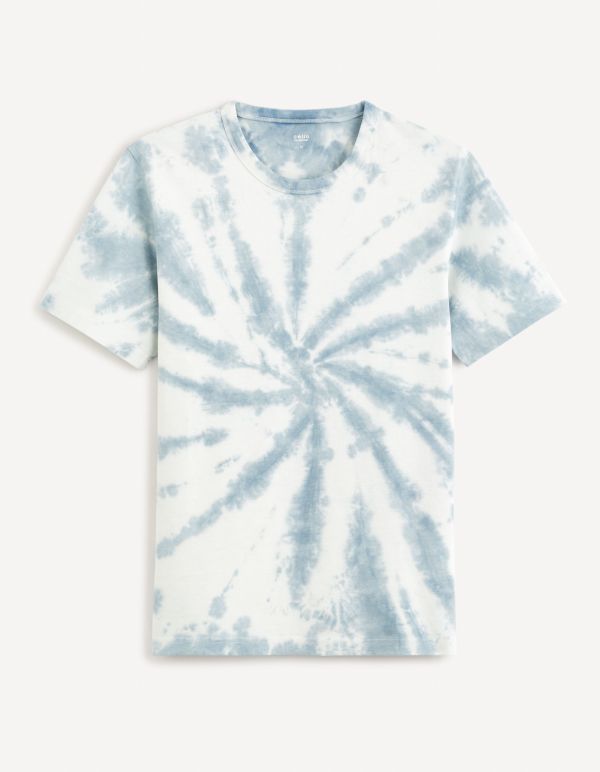 T-shirt col rond 100% coton - bleu