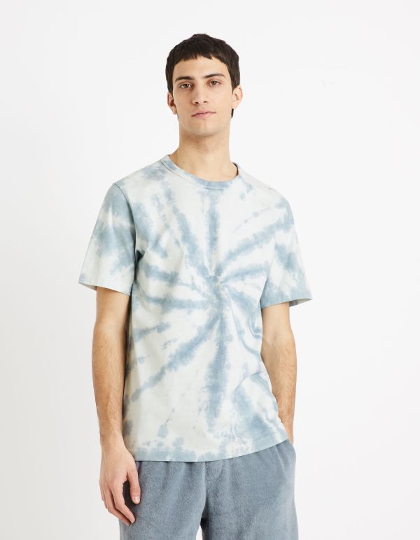T-shirt col rond 100% coton - bleu
