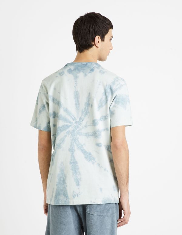 T-shirt col rond 100% coton - bleu