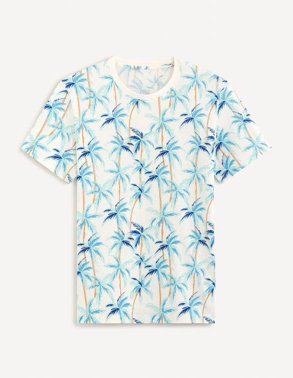 T-shirt col rond 100% coton - écru