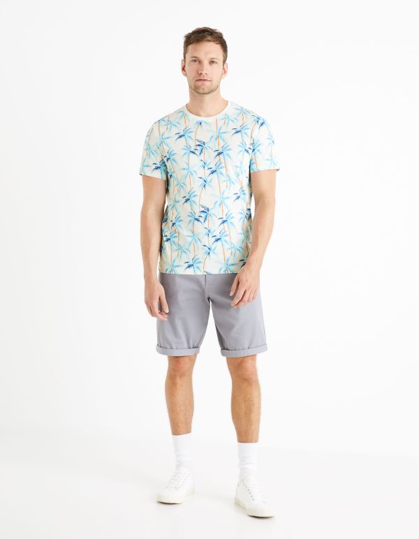 T-shirt col rond 100% coton - écru