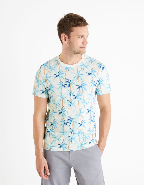 T-shirt col rond 100% coton - écru