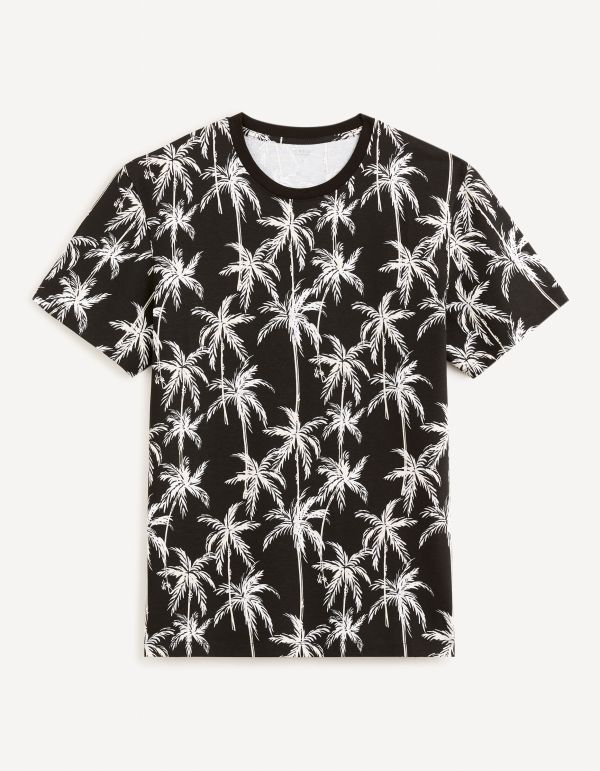 T-shirt col rond 100% coton - noir