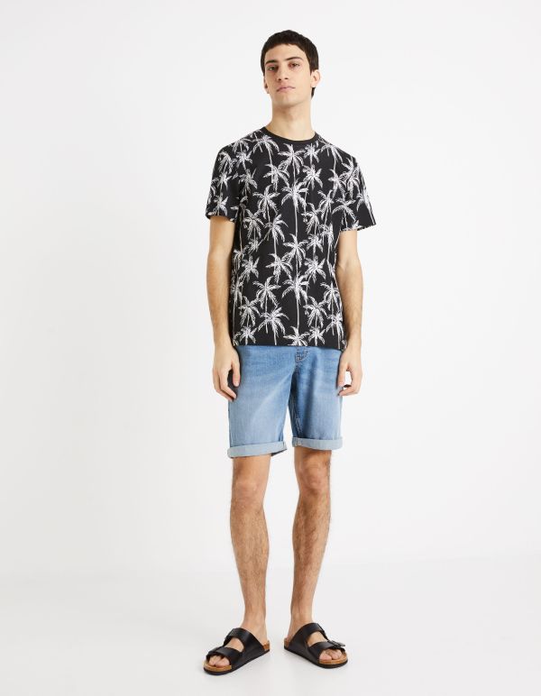 T-shirt col rond 100% coton - noir