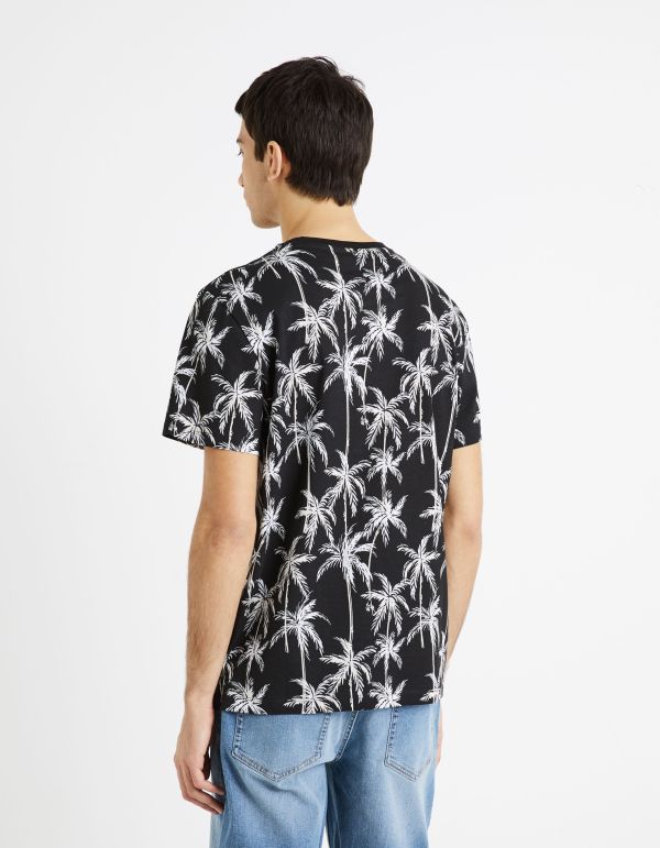 T-shirt col rond 100% coton - noir