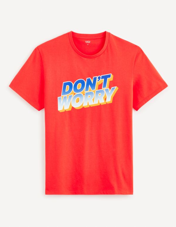 T-shirt col rond 100% coton - rouge