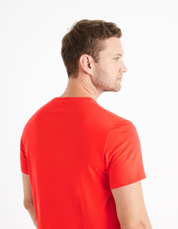 T-shirt col rond 100% coton - rouge