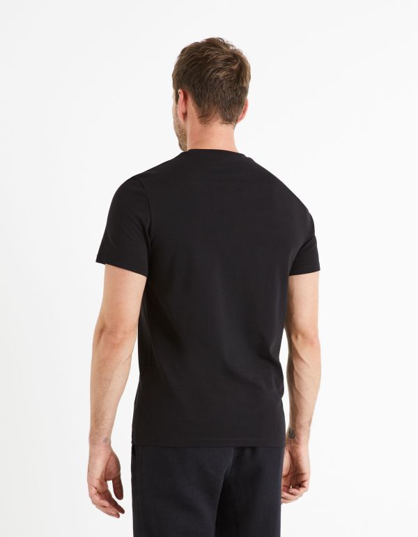 T-shirt col rond 100% coton - noir