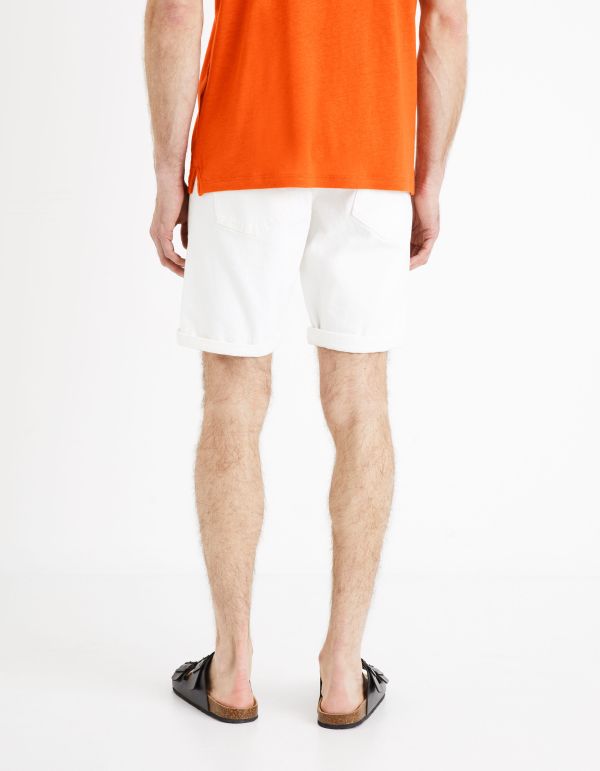 Bermuda en jean - blanc