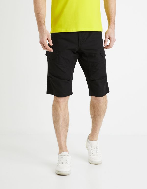 Short cargo 100% coton - noir