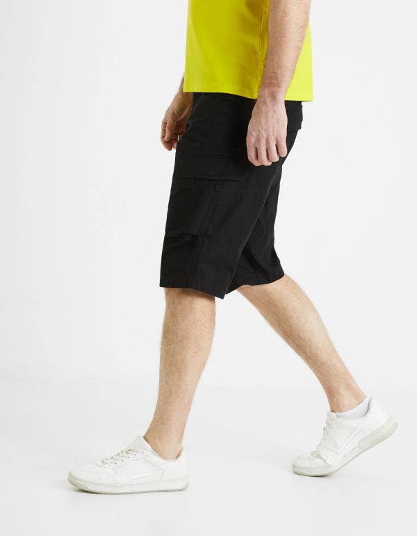 Short cargo 100% coton - noir