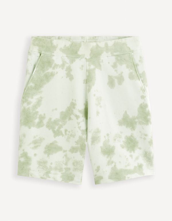 Bermuda tye & dye 100% coton - menthe