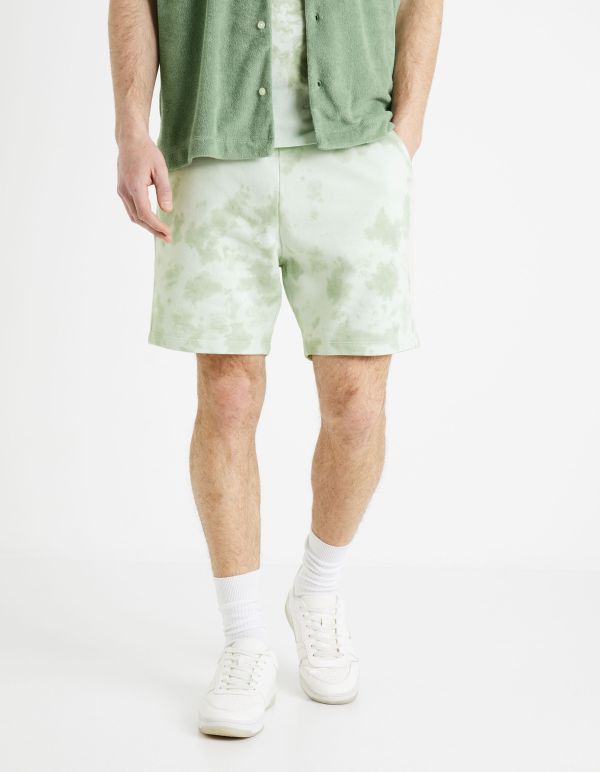 Bermuda tye & dye 100% coton - menthe