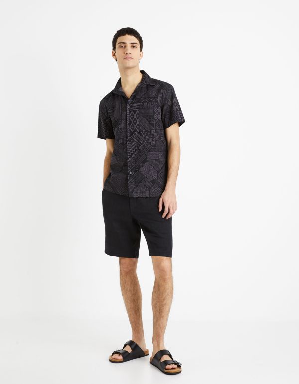 Chemise regular 100% coton - noir