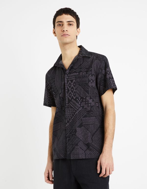 Chemise regular 100% coton - noir