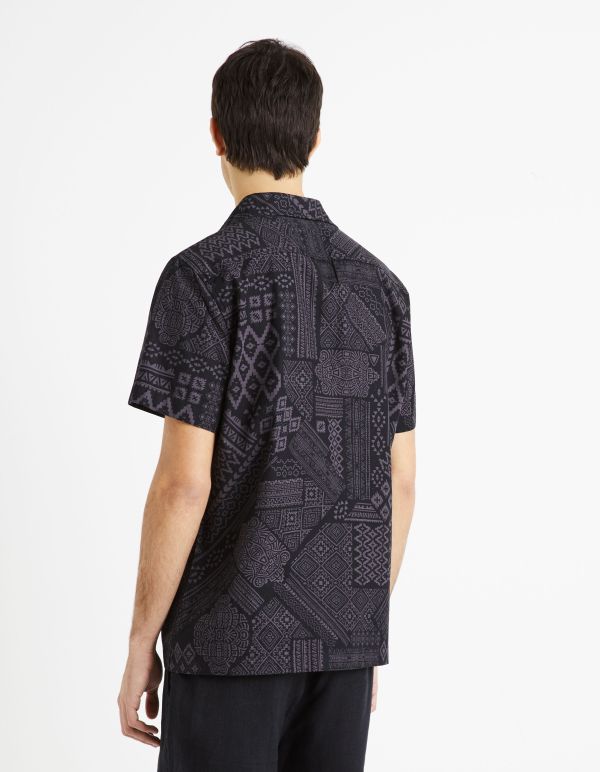 Chemise regular 100% coton - noir